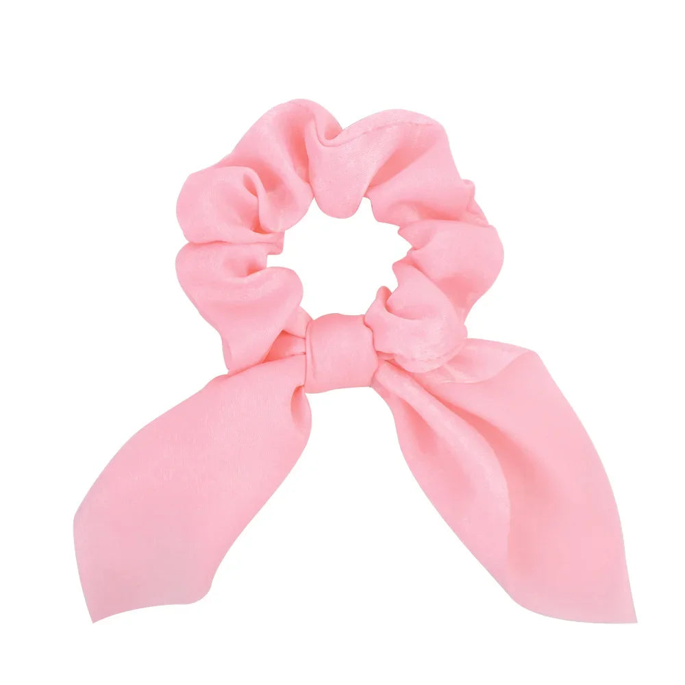 Chouchou pour cheveux couleur bonbon pour femme, nœud, accessoire pour queue de cheval