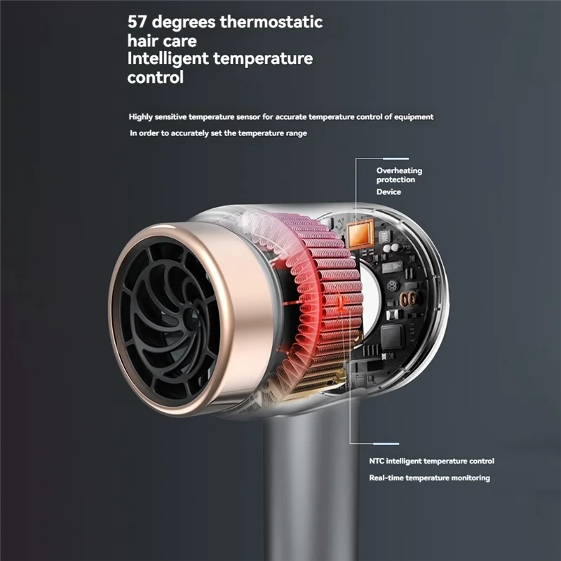 Sèche-cheveux portable sans fil B15C, 2 en 1, avec chargement USB, vent chaud et froid