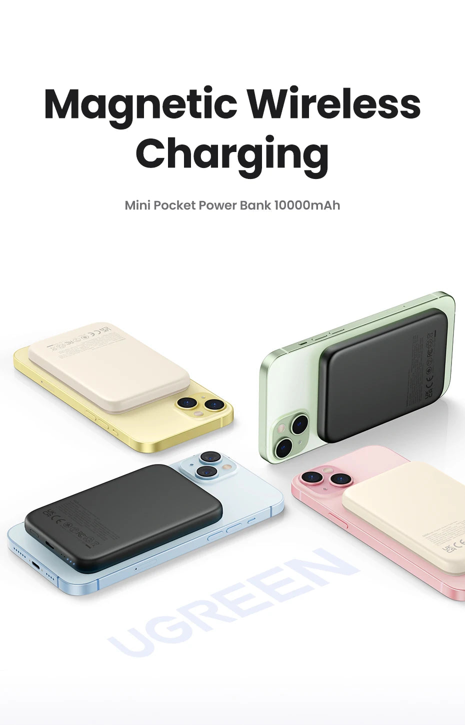 UGREEN PD20W Power Bank magnétique 10 000 mAh, chargeur rapide sans fil portable pour Magsafe pour iPhone 17, 15 Pro Max, 16 Pro