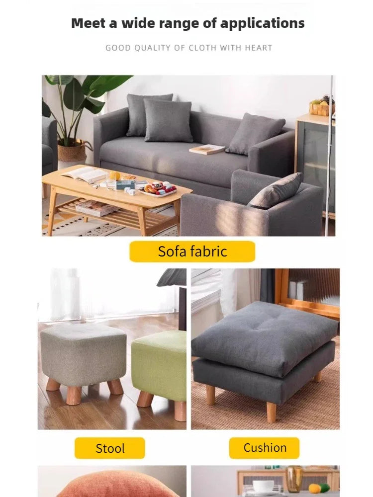 Tissus épais en coton et lin au mètre pour ameublement, taie d'oreiller, nappe, tabouret, coussin, couture, housse de canapé, tissu uni