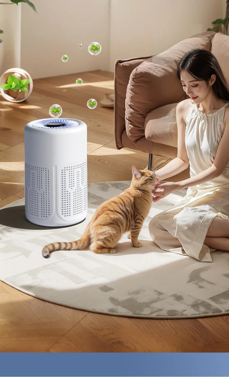 Mini purificateur d'air de bureau Xiaomi, filtre HEPA avec technologie à ions négatifs, élimine les odeurs de formaldéhyde, la fumée et les particules de poussière
