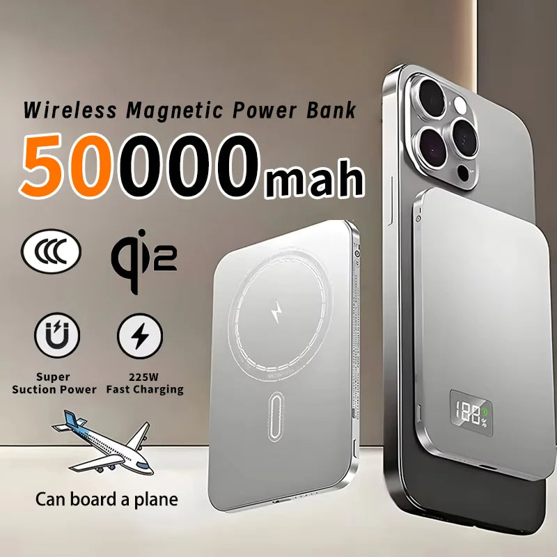 Xiaomi Batterie externe fine 50 000 mAh, certifiée CCC, ultra-mince, pour batterie portable magnétique sans fil PD20 W, charge rapide, affichage