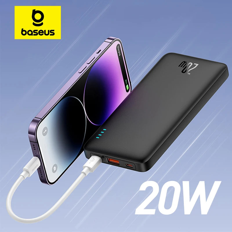 Baseus Airpow 20W Power Bank 10000mAh 20000mAh Charge rapide Powerbank pour iPhone 16/15/14/13/12 Xiaomi batterie externe
