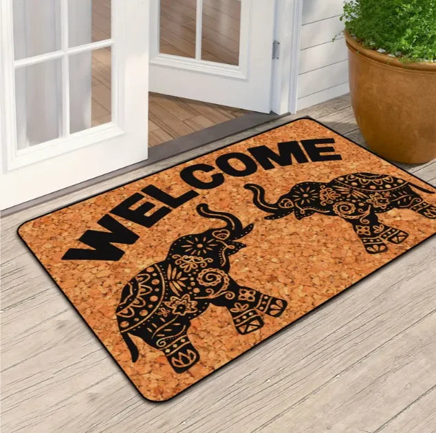 Ohemia Paillasson à motif éléphant, style bohème, exquis, pour entrée intérieure et extérieure, pour porte de chambre, décoration rétro pour la maison