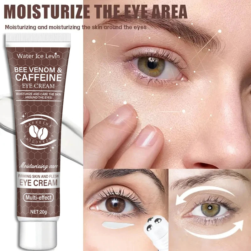 Crème Contour des Yeux au Venin d’Abeille et Caféine – Nourrit et Raffermit Profondément – Avec Aloe Vera et Avocat – Sans Alcool – 20g – Tous Types de Peau
