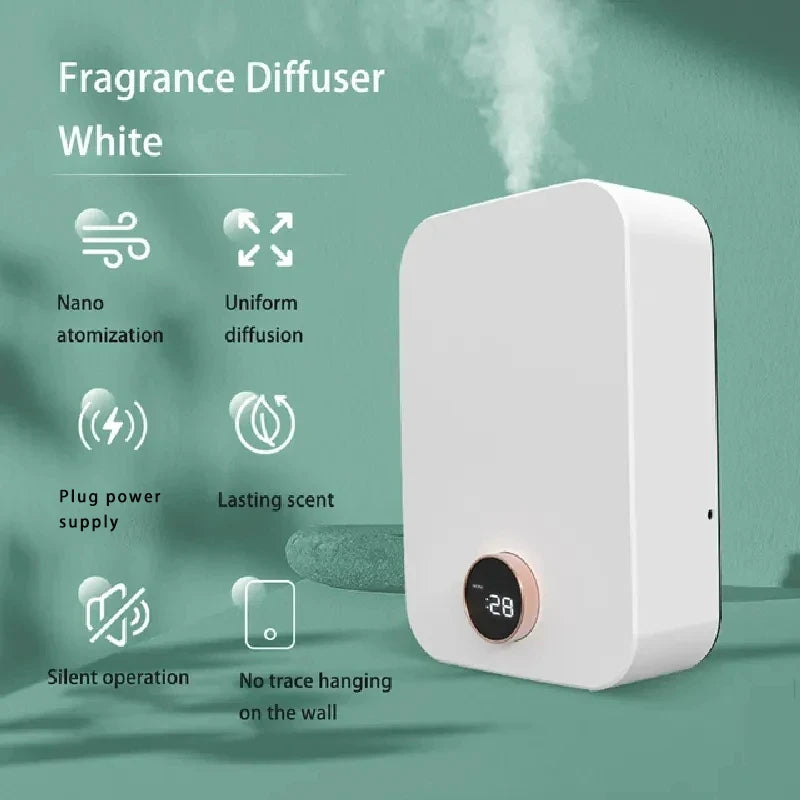 Diffuseur d’huiles essentielles sans eau avec système de nébulisation professionnel, écran LED et animations lumineuses, diffuseur de parfum intelligent pour la maison.