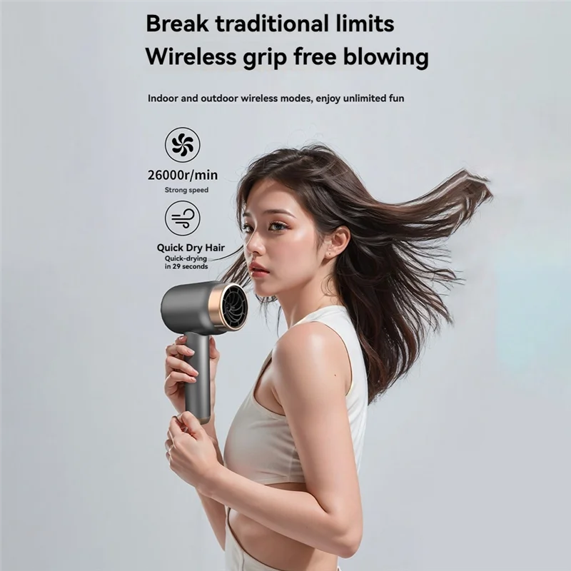 Sèche-cheveux portable sans fil B15C, 2 en 1, avec chargement USB, vent chaud et froid