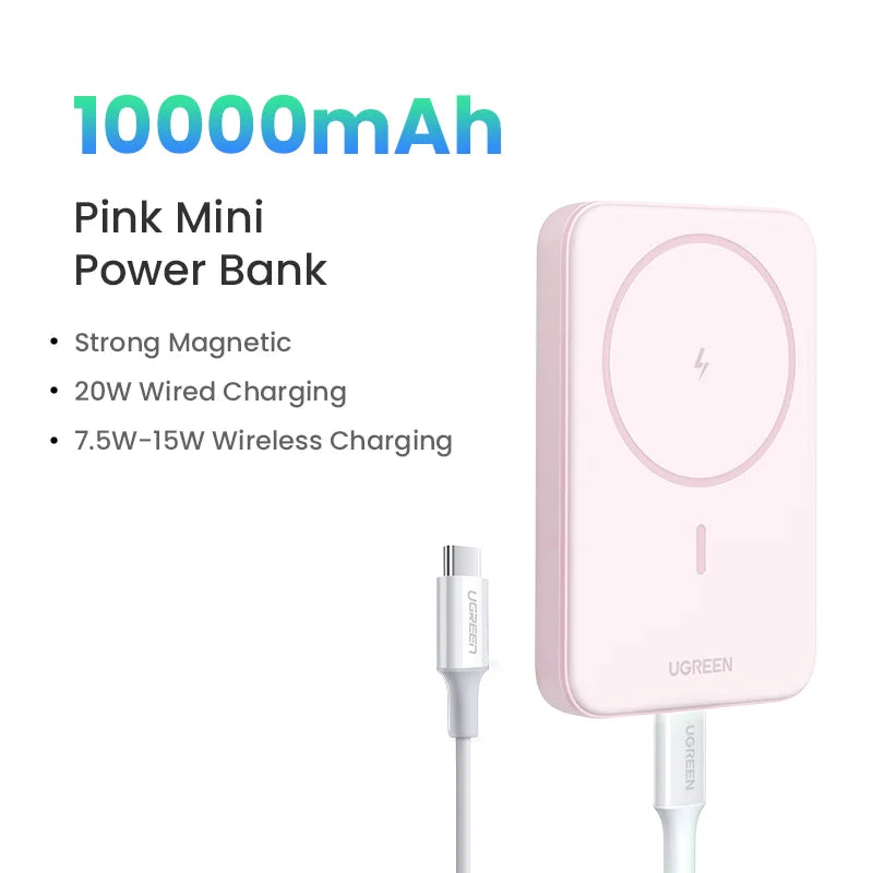 UGREEN PD20W Power Bank magnétique 10 000 mAh, chargeur rapide sans fil portable pour Magsafe pour iPhone 17, 15 Pro Max, 16 Pro