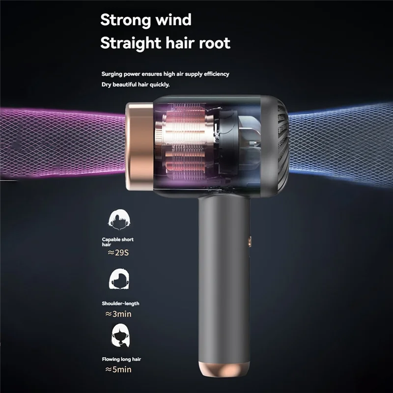 Sèche-cheveux portable sans fil B15C, 2 en 1, avec chargement USB, vent chaud et froid
