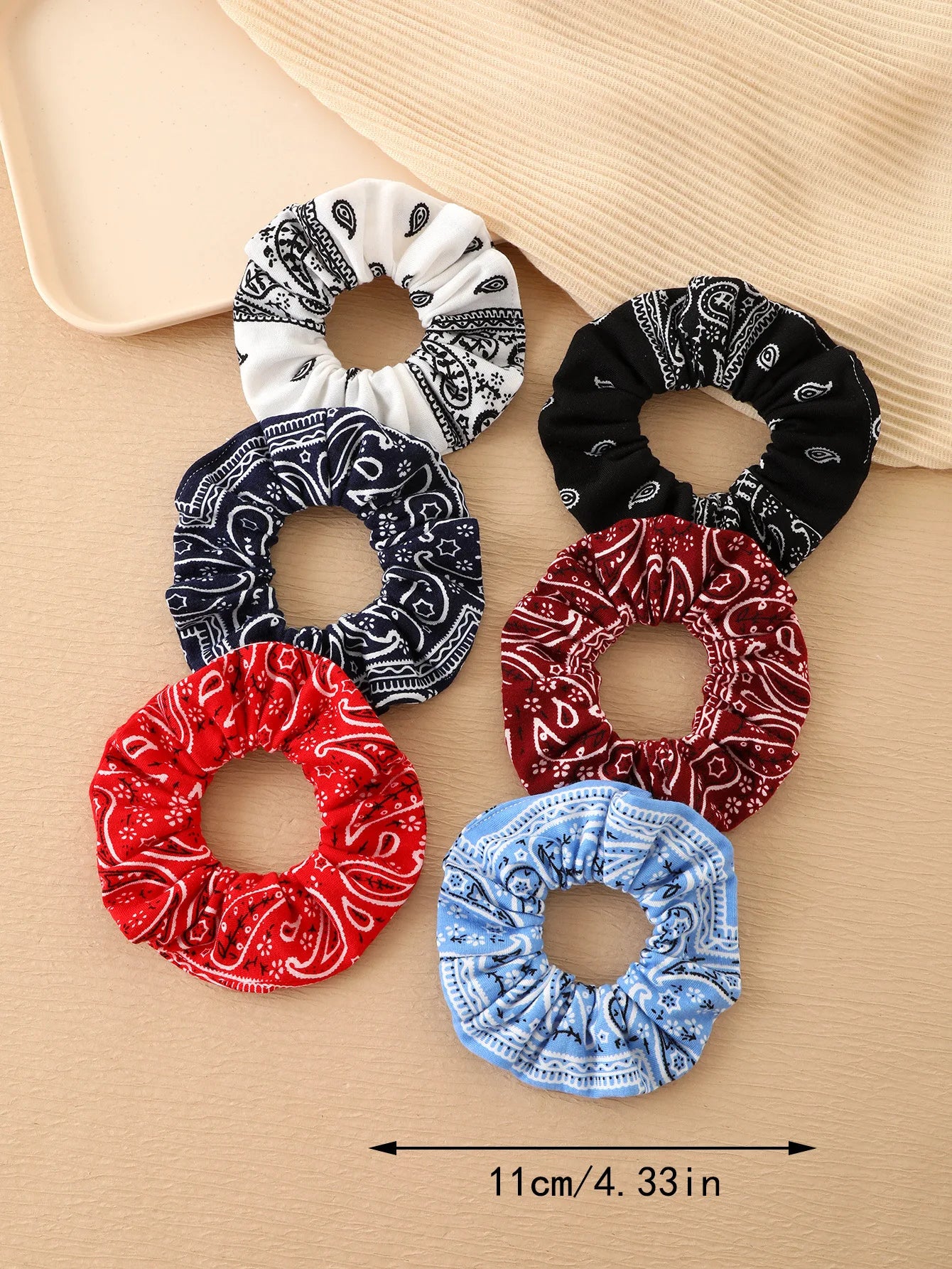 Chouchous style bohème pour femme, élastiques à cheveux imprimés, bande tricotée recouverte de tissu, accessoire pour attacher les cheveux..