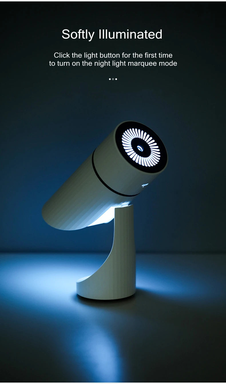 Diffuseur d’Arômes & Humidificateur d’Air Sans Fil 260 mL – Rechargeable USB 1000 mAh, Brume Fraîche Ultrasonique Silencieuse