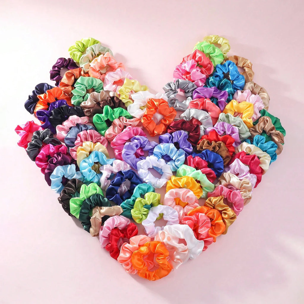 lots Chouchous mode en satin doux et élastique, spécialement conçus pour les cheveux des femmes et des filles.