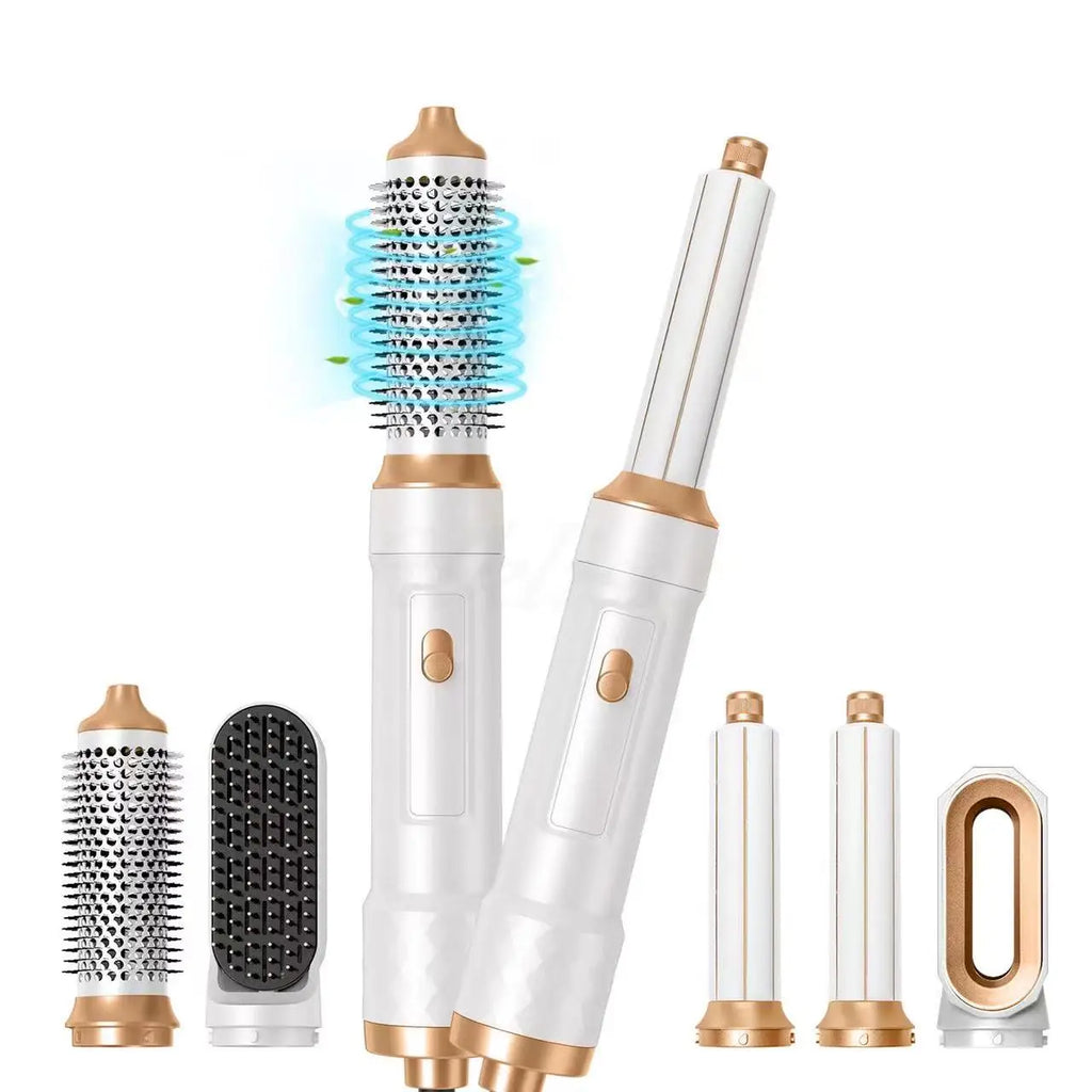 Sèche-cheveux professionnel 5 en 1 noir 1000 W, brosse chauffante pour cheveux, brosse lissante, brosse soufflante pour cheveux, coiffeur pour femme