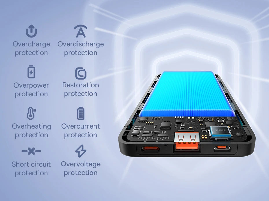 Baseus Airpow 20W Power Bank 10000mAh 20000mAh Charge rapide Powerbank pour iPhone 16/15/14/13/12 Xiaomi batterie externe