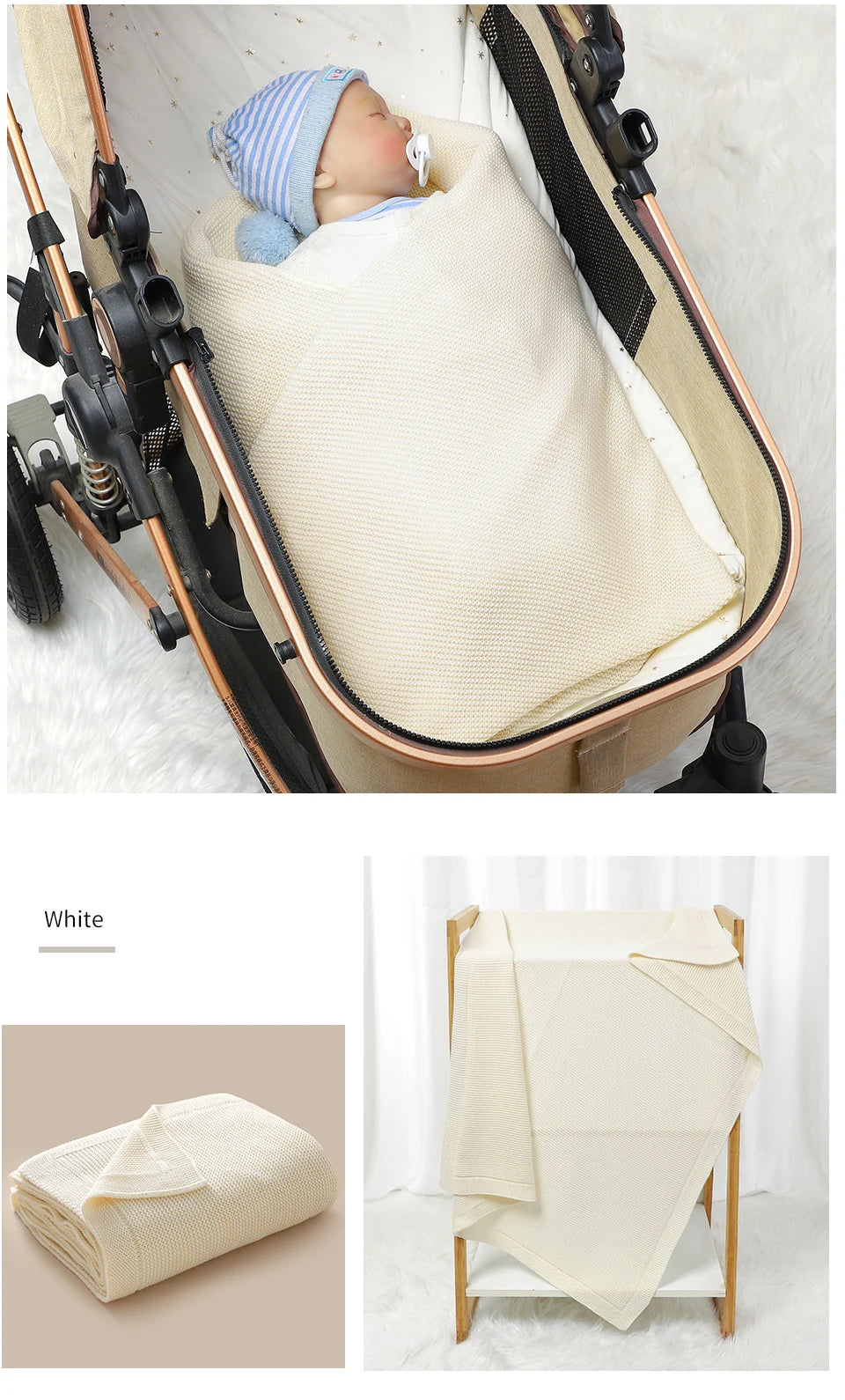 Couverture Bébé en Coton – Multifonction, 4 Saisons, 100×80 cm – Nid d’Ange, Plaid, Swaddle ou Tapis d’Éveil – Garçon & Fille