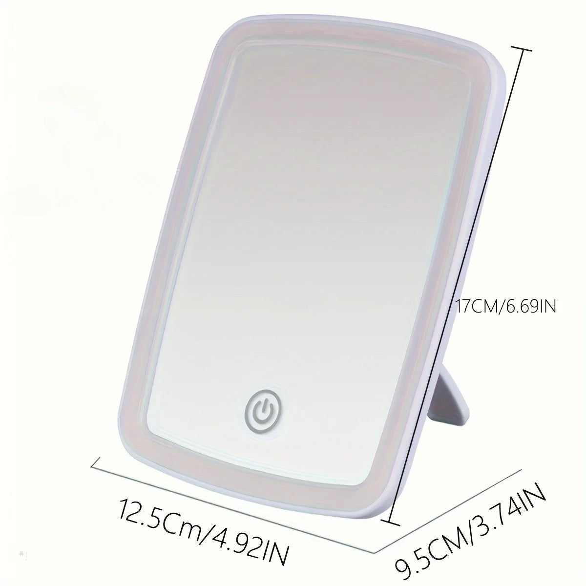 Miroir de maquillage à LED avec capteur tactile et éclairage 3 couleurs