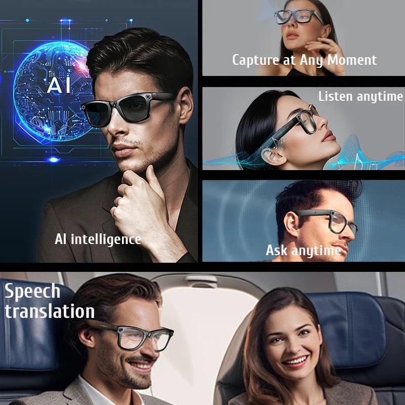Lunettes Intelligentes LIGE – Verres à Adaptation Lumineuse, Traduction Interactive AI, Photographie & Vidéo, Lunettes Connectées 2025