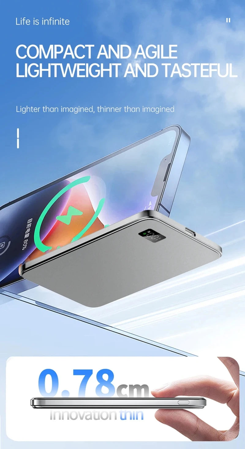 Xiaomi 50,000mAh Power Bank, 3C Certified, Slim, Ultra-Compact, MagSafe Compatible, Magnetic Wireless Fast Charging, Portable Battery Display