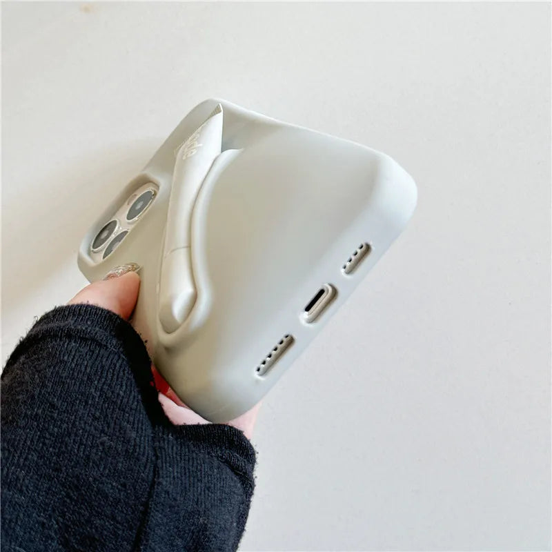 For iPhone 16 15 14 13 12 11 Pro Plus mini Max Xs XR 6 7 8 SE Lip gloss holder Silicone Soft Cover Case