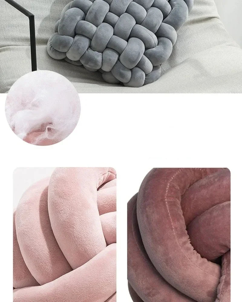 Coussin rembourré en nœud carré