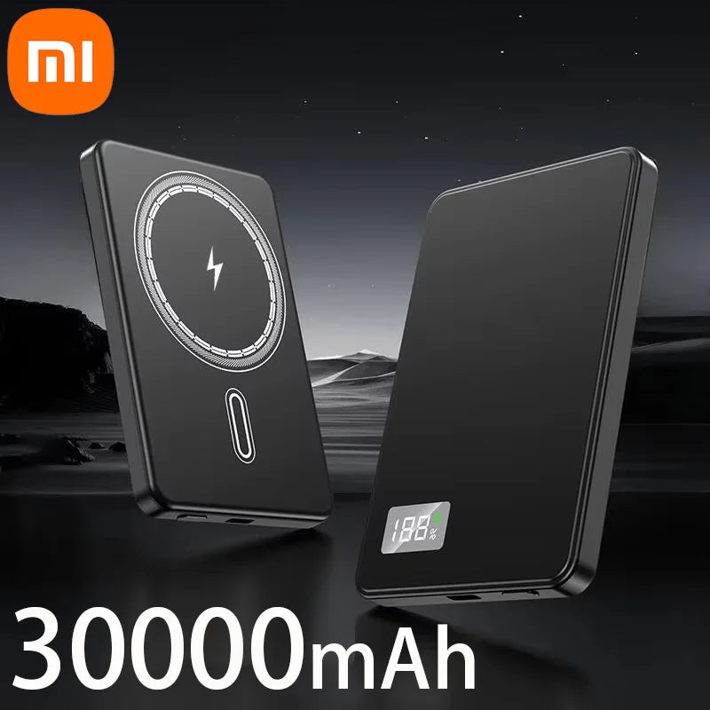 Batterie externe Xiaomi 50 000 mAh, certifiée 3C, fine, ultra-compacte, compatible avec MagSafe, charge rapide sans fil magnétique, affichage de la batterie portable