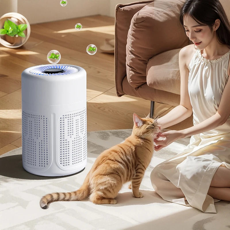 Mini purificateur d'air de bureau Xiaomi, filtre HEPA avec technologie à ions négatifs, élimine les odeurs de formaldéhyde, la fumée et les particules de poussière