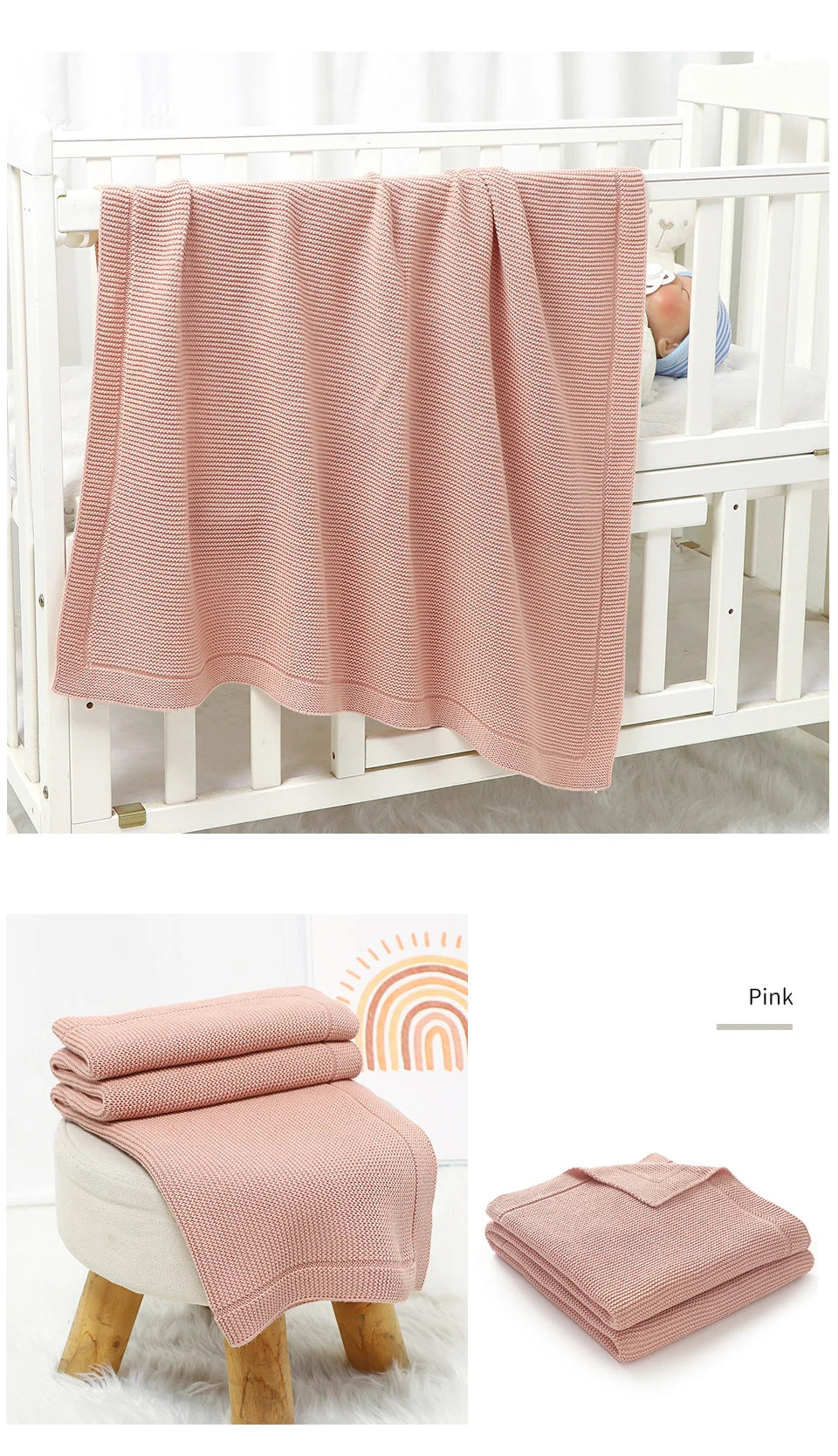 Couverture Bébé en Coton – Multifonction, 4 Saisons, 100×80 cm – Nid d’Ange, Plaid, Swaddle ou Tapis d’Éveil – Garçon & Fille