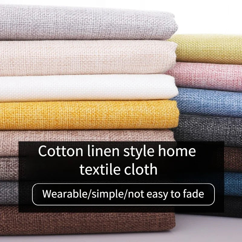 Tissus épais en coton et lin au mètre pour ameublement, taie d'oreiller, nappe, tabouret, coussin, couture, housse de canapé, tissu uni