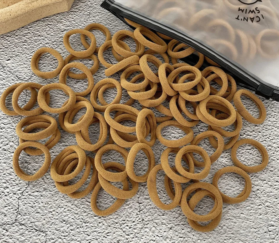 Pièces d'élastiques à cheveux colorés pour enfants, fabriqués en nylon