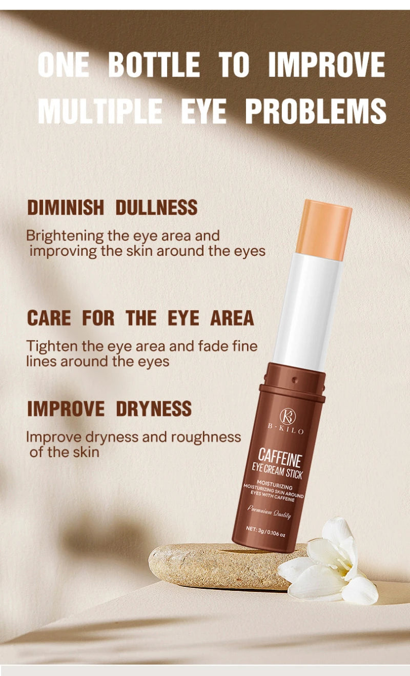 Stick Crème Contour des Yeux à la Caféine – Anti-Poches, Anti-Cernes, Hydratant et Éclaircissant – Regard Frais et Défini