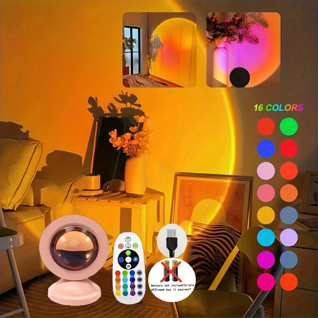 Projecteur de coucher de soleil LED avec télécommande