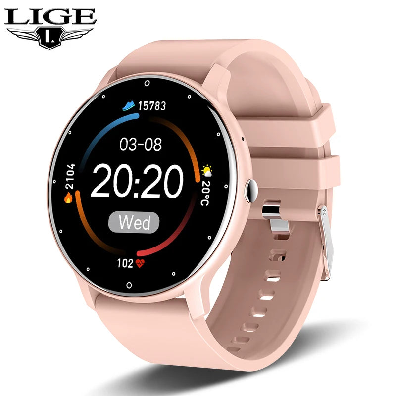 ⌚ Montre Connectée LIGE pour Femmes et Hommes – Écran Tactile Complet, Bluetooth 5.2, Appels, Étanche IP67, Tracker Fitness et Sport, Modèle ZL02 IOS samsung