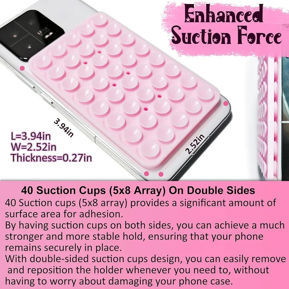 Support de téléphone multifonction à ventouse double face, amovible, mains libres, antidérapant, en silicone