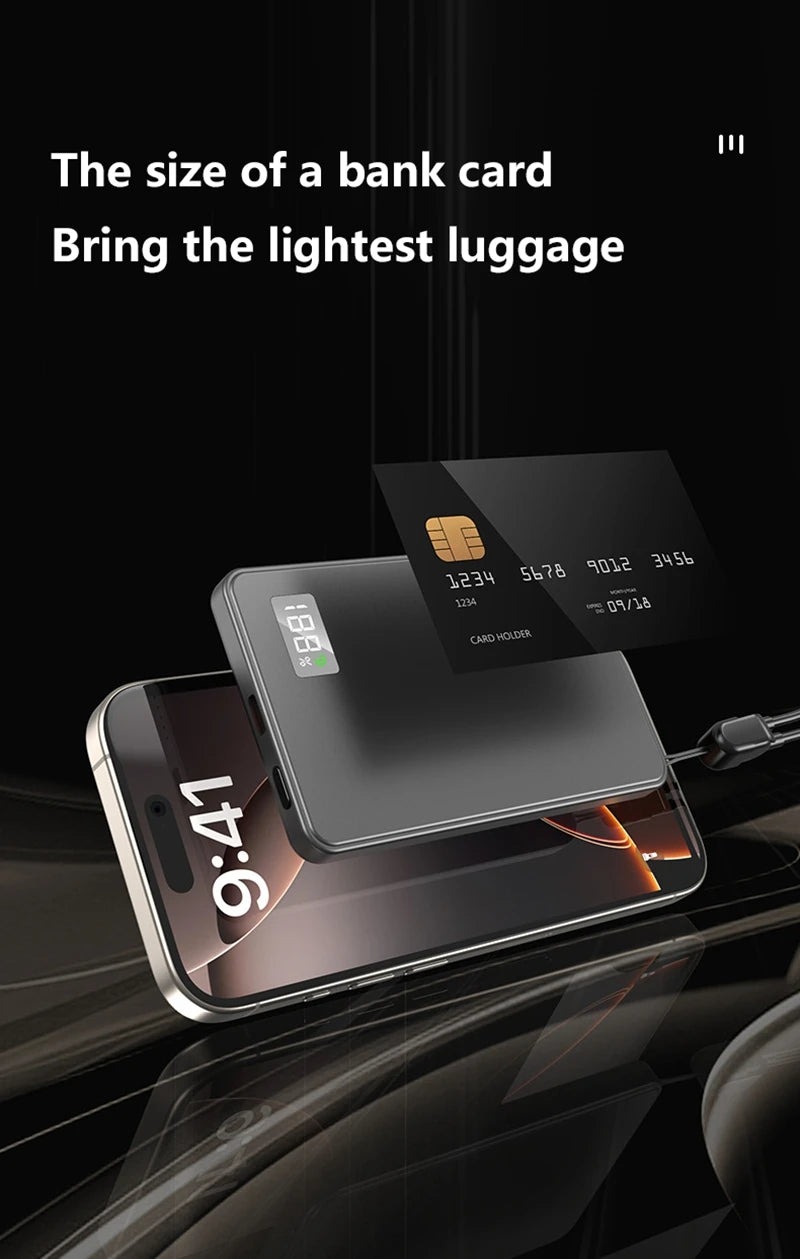 Xiaomi Batterie externe fine 50 000 mAh, certifiée CCC, ultra-mince, pour batterie portable magnétique sans fil PD20 W, charge rapide, affichage