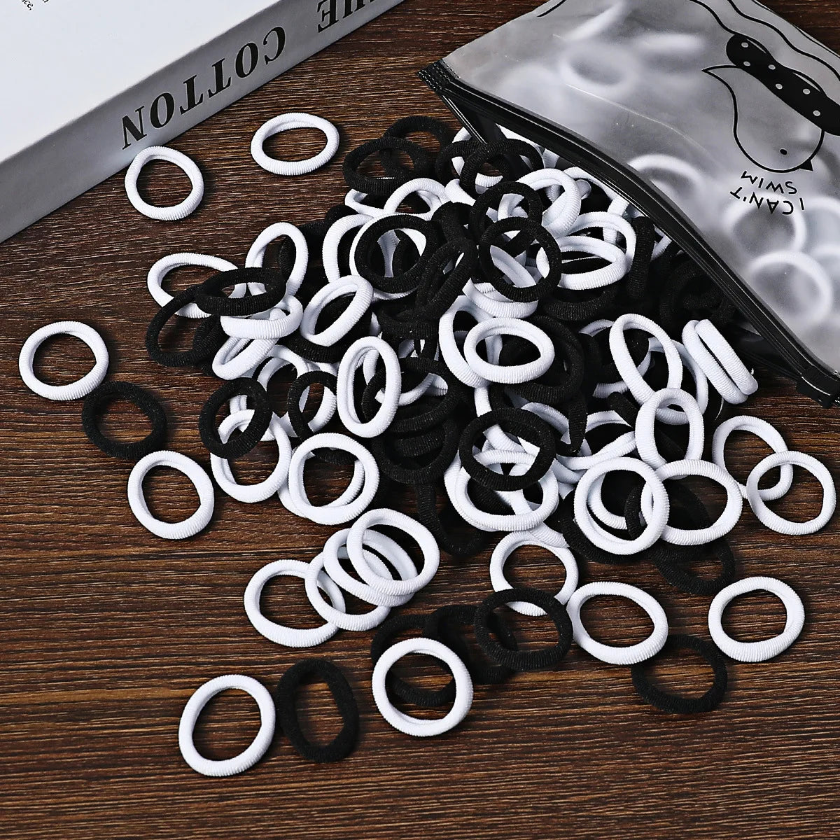 Pièces d'élastiques à cheveux colorés pour enfants, fabriqués en nylon