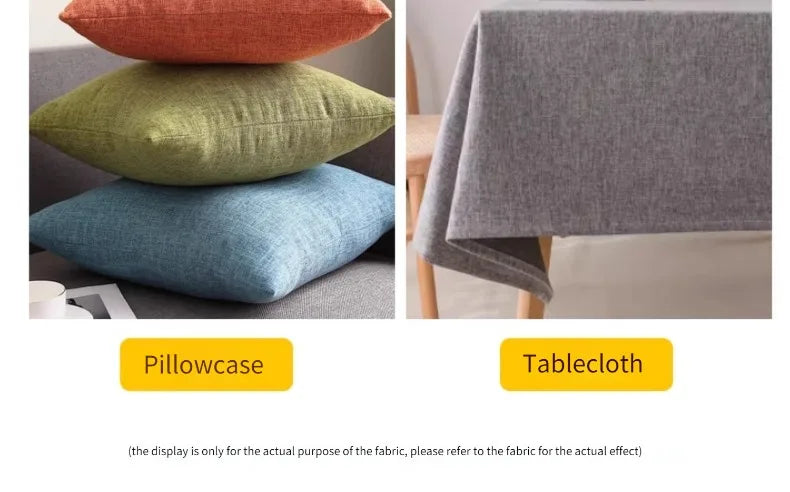 Tissus épais en coton et lin au mètre pour ameublement, taie d'oreiller, nappe, tabouret, coussin, couture, housse de canapé, tissu uni