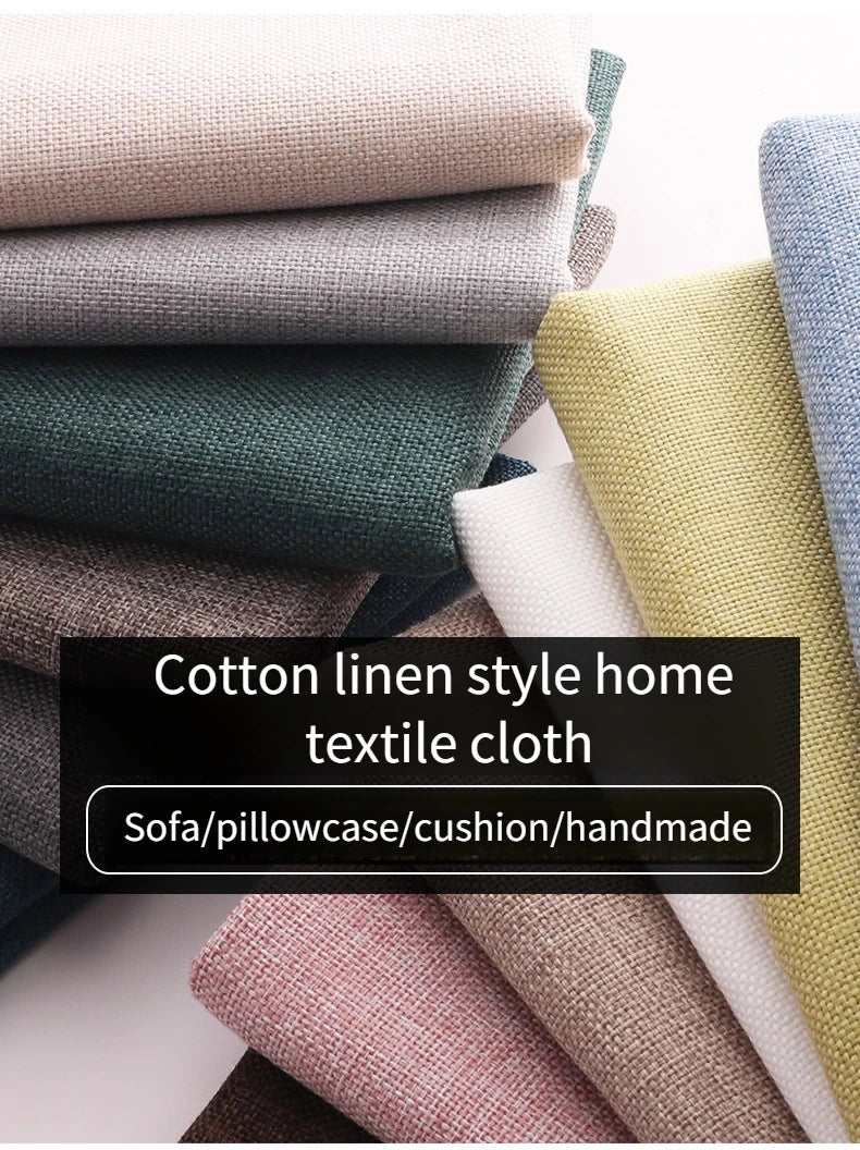 Tissus épais en coton et lin au mètre pour ameublement, taie d'oreiller, nappe, tabouret, coussin, couture, housse de canapé, tissu uni