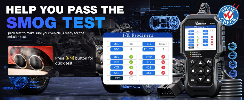 Outil de diagnostic VDIAGTOOL VD30Pro — Lecteur de codes, scanner OBD2 pour voitures et camions, avec fonctions de réinitialisation, données en temps réel et images figées.