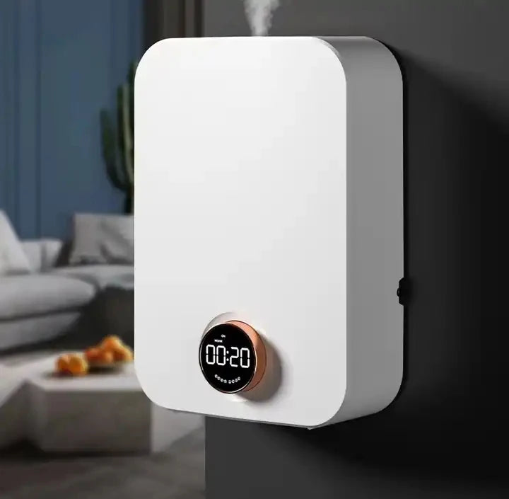 Diffuseur d’huiles essentielles sans eau avec système de nébulisation professionnel, écran LED et animations lumineuses, diffuseur de parfum intelligent pour la maison.