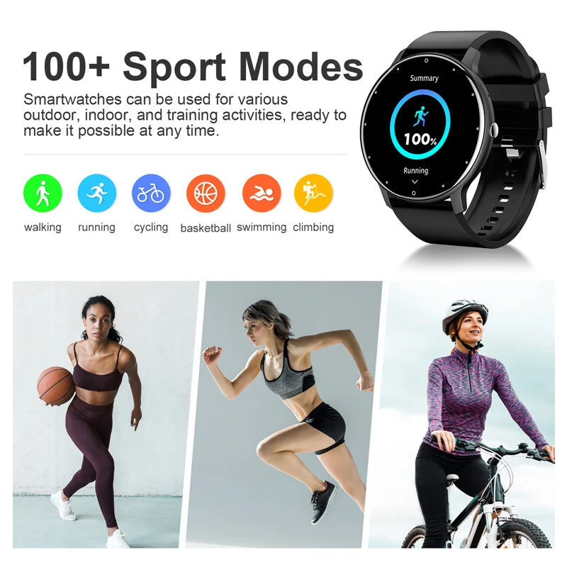⌚ Montre Connectée LIGE pour Femmes et Hommes – Écran Tactile Complet, Bluetooth 5.2, Appels, Étanche IP67, Tracker Fitness et Sport, Modèle ZL02 IOS samsung