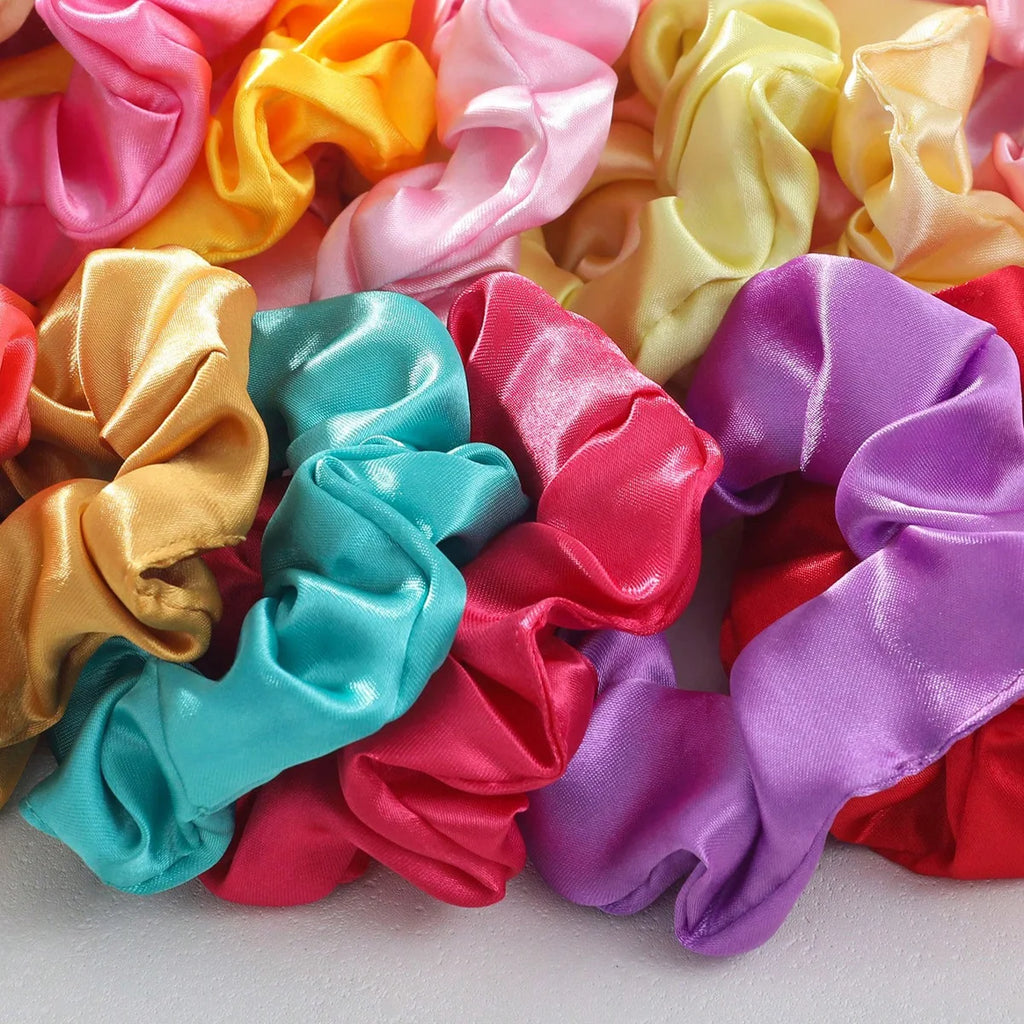 lots Chouchous mode en satin doux et élastique, spécialement conçus pour les cheveux des femmes et des filles.