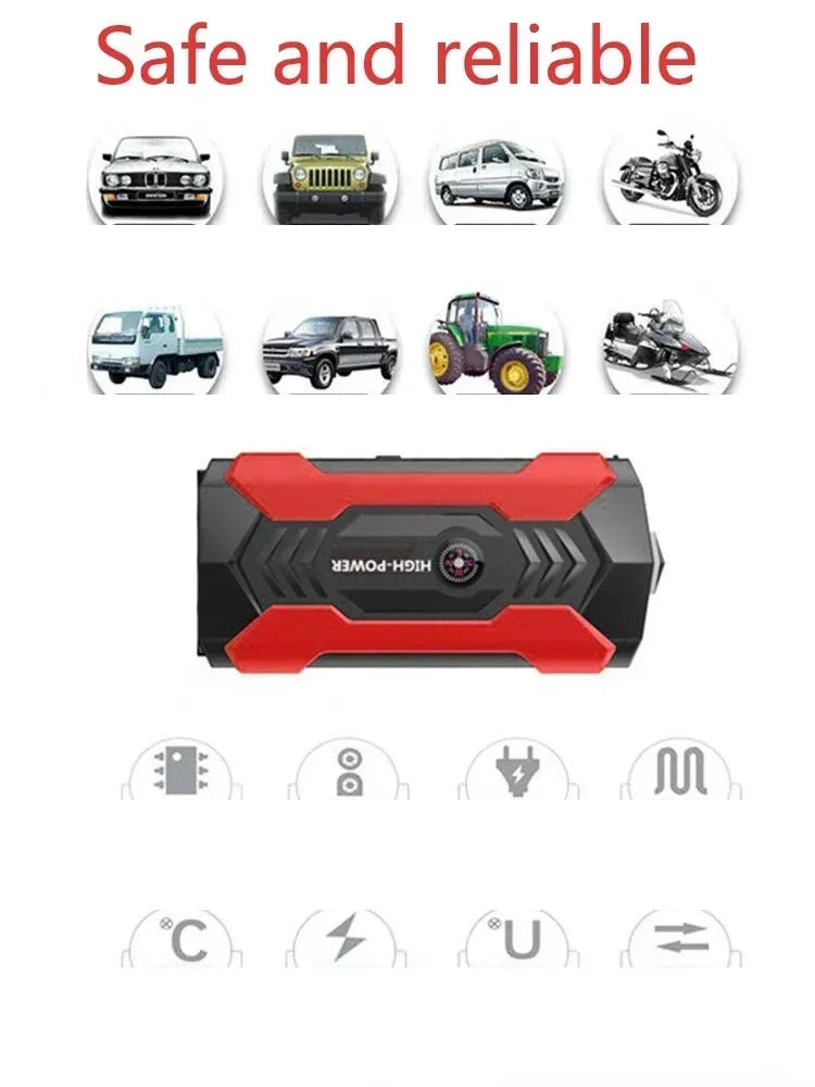 ⚡️ Démarreur de Voiture Portable – Batterie de Secours 98000 mAh, Booster de Démarrage d’Urgence avec Power Bank et Chargeur Auto