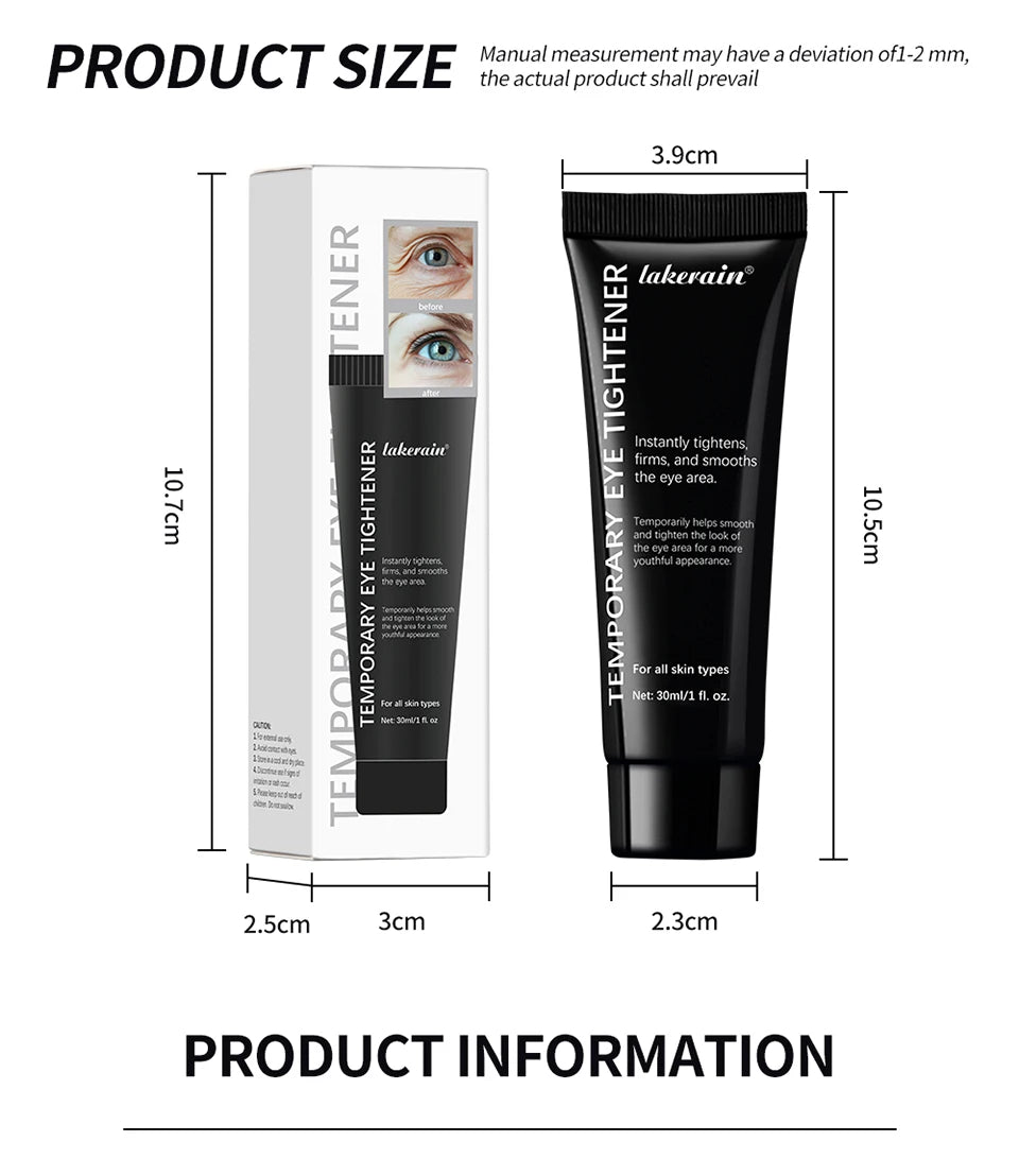 Crème Instantanée Contour des Yeux – Raffermissante, Anti-Rides, Anti-Poches et Anti-Cernes – Lifting, Hydratation et Soin Nourrissant – Crème de Massage pour les Yeux
