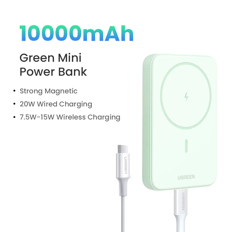UGREEN PD20W Power Bank magnétique 10 000 mAh, chargeur rapide sans fil portable pour Magsafe pour iPhone 17, 15 Pro Max, 16 Pro