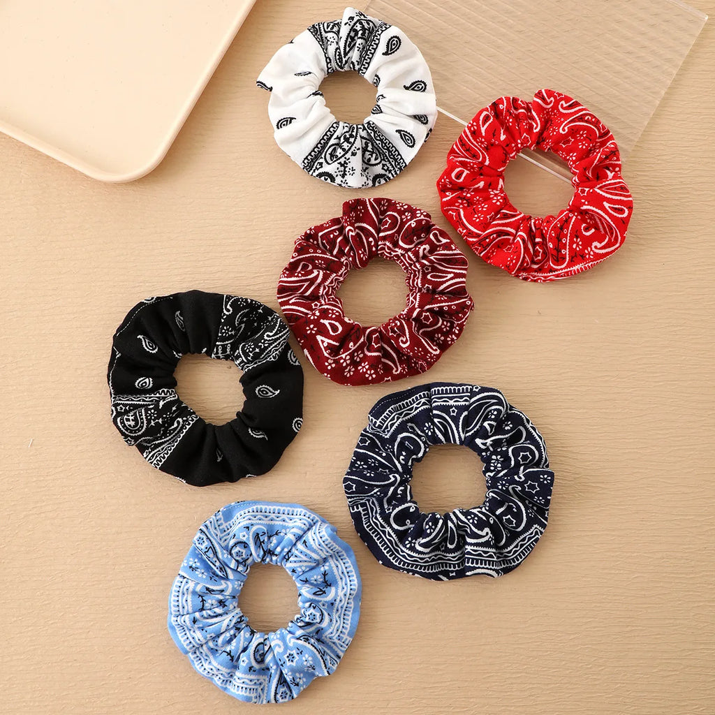 Chouchous style bohème pour femme, élastiques à cheveux imprimés, bande tricotée recouverte de tissu, accessoire pour attacher les cheveux..