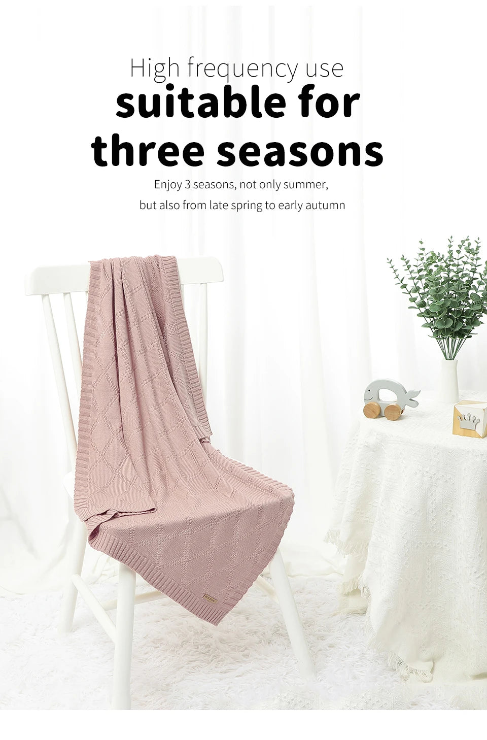 Couverture Bébé en Coton Super Douce – 90 x 70 cm