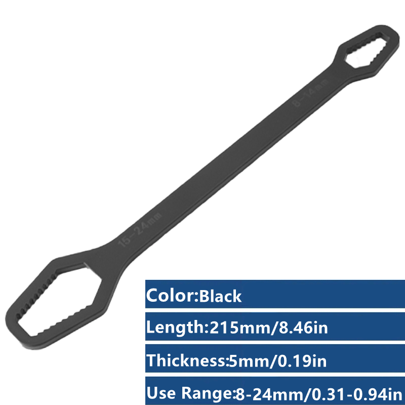 1pc Clé Universelle Double-Embout – Auto-serrage 8-24 mm, Clé à Douille & Tournevis Torx Réglable