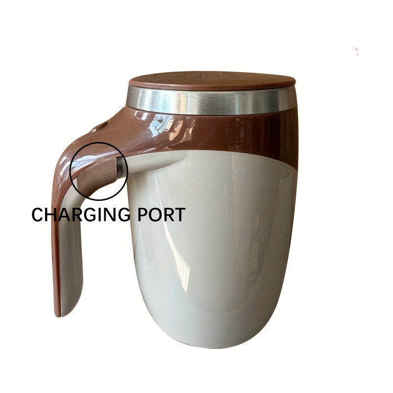 Tasse électrique auto-mélangeuse, tasse à café à agitation magnétique automatique, rechargeable par USB, réutilisable, rotative pour la maison, le bureau ou les voyages, en acier inoxydable.